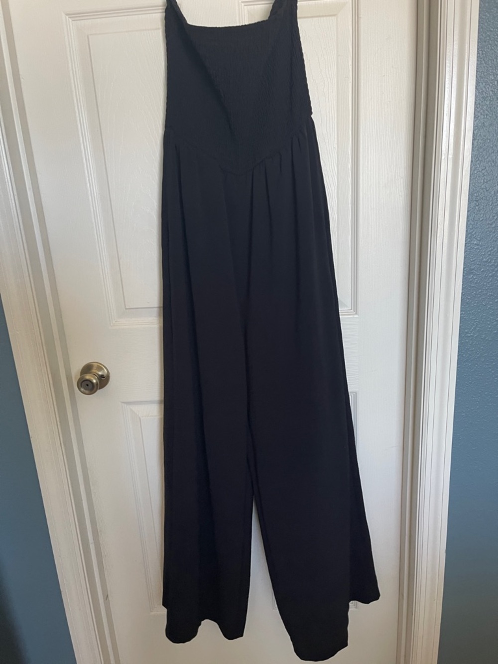 Sincerely Jules Black Smocked Wide-Leg Jumpsuit